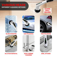 Load image into Gallery viewer, Electric Cleaning Brush 8 in 1 Multifunctional Household Wireless Rotatable Cleaning Brush For Bathroom Kitchen Windows Toilet
