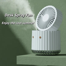 Load image into Gallery viewer, Portable Desktop Water-cooled Fan USB Rechargeable 1200mAh Mute Cooler Fans Office Home 3 Gear Speed Mini Electric Spray Fans

