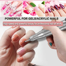 Load image into Gallery viewer, Cordless Nail Drill Machine Professional 35,000rpm Rechargeable Electric Nail File for Acrylic Gel Nails Manicure Pedicure Kits
