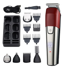 Load image into Gallery viewer, 6 in 1 Hair Clipper Professional Hair Cutting Machine for Men Multi-function Waterproof Hair Trimmer LCD Display Clippers Kit
