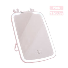 Load image into Gallery viewer, LED Makeup Mirror Touch Screen Vanity Mirrors USB Charging Cosmetic Mirror 3 Brightness Desktop Mirror for Bedroom Travel
