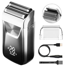 Load image into Gallery viewer, Professional Shaver Hair Cleaning Shave Shaper Foil Electric Shaving Machine Rotary Motor Electric Razor For Men Shaveable Head

