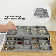 Load image into Gallery viewer, 3 Tier Folding Drawer Organiser Expandable Multi-Layer Organiser Tray Box Jewellery &amp; Cosmetics Storage Drawer Organiser Shelf
