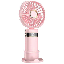 Load image into Gallery viewer, Handheld Cooling Fan 5-speed Foldable Handy Fan Rechargeable Pocket Fan Portable Ultra Quiet Power Display for Office/ Home/Dorm
