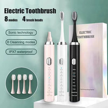 Load image into Gallery viewer, 8 Speed 4 Brush Head Sonic Electric Toothbrush USB Smart Adult Soft Hair Waterproof Teeth Cleaning Set
