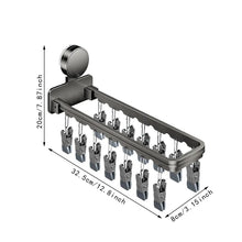 Load image into Gallery viewer, Drying Rack with 14 Drying Clips Suction Cup Folding Clothes Hanger Laundry Clip for Pants Shorts Underwear Towel Bathroom
