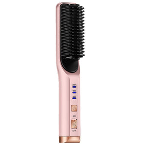 Portable Hair Straightener Curling Wireless Ion Comb USB Charge Straight Hair Brush Multifunction Straight Hair Comb women mini