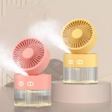 Load image into Gallery viewer, Spray Cooling Fan USB Mini Fan Desktop Turbine Foldable Cold Air Humidification Spray Fan Multifunctional Night Light
