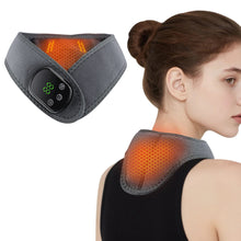 Load image into Gallery viewer, Wireless Electric Neck Massager with Vibration And Heating 5-Level NTC Control Shoulder Pad Neck Brace Wrap for Hot Compress

