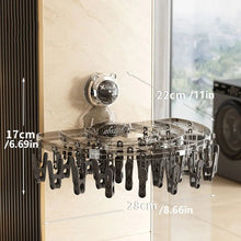 Load image into Gallery viewer, With Clips Suction Cup Sock Hanger Foldable Retractable Sock Drying Rack Waterproof Wall Mounted Drying Hanger Balcony Home
