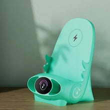 Load image into Gallery viewer, Magnetic Mini Chair Wireless Fast Charger Phone Stand Holder Upgraded Wireless Charging Station Phone with Speaker Function
