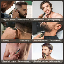 Load image into Gallery viewer, Metal Vintage Rechargeable T9 Professional Hair Trimmer LCD 6 in 1 Grooming Set Electric Razor Body Nose
