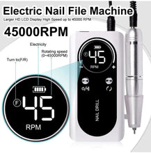 Load image into Gallery viewer, 45000RPM Rechargeable Nail Drill Machine with LCD Low Noise Professional Nail Polish Sander Nails Accessories Set
