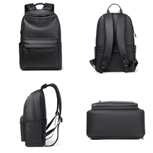 Load image into Gallery viewer, Backpack For Men PU Leather High Quality Business Travel Bag Solid Color Rucksack Unisex Simple Bagpack Holds 15.6 Inches Laptop
