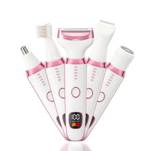 Load image into Gallery viewer, Electric Razor for Women 5 in 1 Rechargeable Painless Body Razors and Facial Hair Remover for Bikini Leg Body Face Underarm
