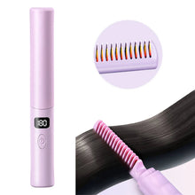 Load image into Gallery viewer, Straightener Comb Anti-Scald Cordless Hair Straightener Brush 70Mins Long Battery Life USB Rechargeable Electric for Home Travel
