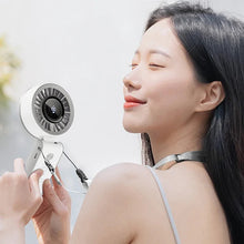 Load image into Gallery viewer, Portable Fan Summer Cool Small Fan USB Rechargeable Hanging Neck Digital Display Electric Folding High Speed Fan
