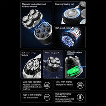 Load image into Gallery viewer, Rechargeable 5 Blades Hair Cutting Machine Man's Shaver LED Display Electric Waterproof Razor and Beard Trimmer Bald Head Shaver
