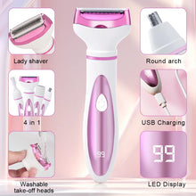 Load image into Gallery viewer, 4 In 1 Electric Lady Shaver Body Hair Removal Epilator Painless Cordless Trimmer Razor Gifts For Women
