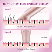 Load image into Gallery viewer, 3 in 1 Painless Women Electric Razors Bikini Trimmer Wet Dry Use for Ladies Pubic Hair Detachable Head Electric Shaver

