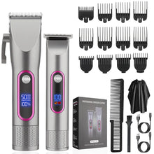 Load image into Gallery viewer, LCD Digital Display Hair Clipper Set Professional Electric Hair Trimmer Hair Cutting Machine Oil Head Carving For Men

