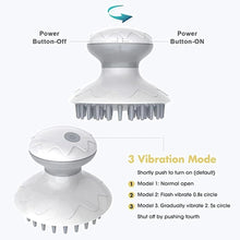 Load image into Gallery viewer, Electric Head Massager Anti-Static Scalp Massage 3 Vibration Modes Relief Stress Headache Hair Scrubber Brush Help To Hair Grow
