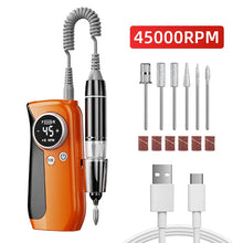 Load image into Gallery viewer, 45000RPM Nail Drill Electric Nail Sander With HD LCD Display Rechargeable Manicure Machine Electric Nail File For All Gel
