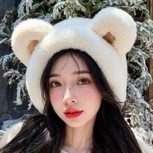 Load image into Gallery viewer, Bear Earmuffs Cartoon Little Bear Warm Earmuffs for Girls Winter Outdoor New Cute Student Warm Ear Protector Ear Cover Headband
