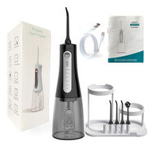 Load image into Gallery viewer, Oral Irrigator Protable Water Flosser with Storage Holder Rechargeable 5 Modes Dental Water Jet 350ML Tank IPX7 Waterproof 6 Jet
