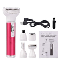 Load image into Gallery viewer, 5 in 1 Women Epilator Female Eyebrow Trimmer Lady Shaver For Hair Removal Shaving Machine Face depilador Bikini Depilatory
