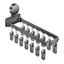 Load image into Gallery viewer, Drying Rack with 14 Drying Clips Suction Cup Folding Clothes Hanger Laundry Clip for Pants Shorts Underwear Towel Bathroom
