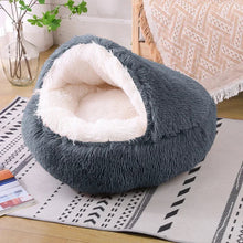 Load image into Gallery viewer, Plush Round Cat Bed Pet Mattress Warm Soft and Comfortable Basket Cat and Dog 2-in-1 Small Dog Sleeping Bag Nest

