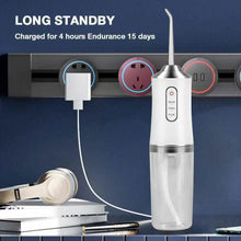 Load image into Gallery viewer, Portable Dental Irrigator Water Jet Flosser USB Rechargeable 3Mode Oral Irrigator Water Jet Floss Pick 220ml for Teeth Whitening
