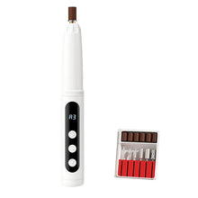 Load image into Gallery viewer, Low Noise Electric Nail Drill with UV Light Multiple Grinding Heads Cordless Nail File 3 Modes Adjustable Pen-Style
