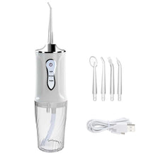 Load image into Gallery viewer, Portable Oral Irrigator Rechargeable USB Water Dental Flosser UV Sterilization 3 Modes Water Jet Floss Pick 220ml 4 Nozzle
