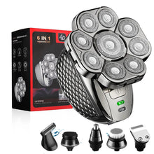 Load image into Gallery viewer, Men's Bald Head Electric Shaver 9 Blades Floating 6In1 Heads Beard Nose Ear Hair Trimmer Clipper Facial Brush Rechargeable Razor
