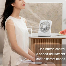 Load image into Gallery viewer, Small Desk Fan 2000mAh USB Rechargeable Cooling Fan 3 Speed Cool Wind Blower Portable Air Circulation Ventilador for Home Office
