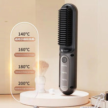 Load image into Gallery viewer, Brush Straightener for Women Negative Ion Straightener Brush Hair Straightening Comb with 4 Temps Fast Heating USB Rechargeable
