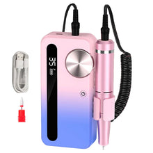Load image into Gallery viewer, 2 In 1 Electric Nail Drill Portable Rechargeable Professional Wireless Electronic Nail File file Gradient
