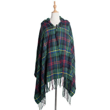 Load image into Gallery viewer, Hooded Open Stitch Loose Coat Big Hat Capes Women Winter Thick Outwear Tibet Classic Printed Tassel Fringe Cloak

