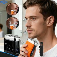 Load image into Gallery viewer, Electric Shaver for Men Portable Smart Facial Beard Trimmer Double Head Shaver Rechargeable Wet Dry Electric Razor
