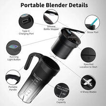 Load image into Gallery viewer, Portable Fruit Juicer 6 Sharp Blades Rechargeable Personal Multifunctional Handheld Mini Blender Cup for Shakes and Smooth
