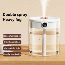 Load image into Gallery viewer, 2000ML Home Air Humidifier USB Dual Spray Ultrasonic Cool Mist Aroma Essential Oil Diffuser Humidifier LED Lamp
