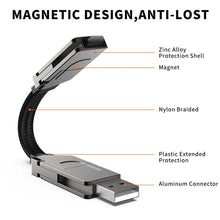 Load image into Gallery viewer, Zinc Alloy 4-in-1 Portable Keychain Charging Cable 60W PD Fast Charge Data Cable Adapter for iPhone TypeC Android
