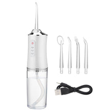 Load image into Gallery viewer, 220ML Oral Irrigator USB Rechargeable 3 Modes Portable Dental Water Flosser Jet Irrigator Dental Floss Pick Teeth Cleaner 4 Tips

