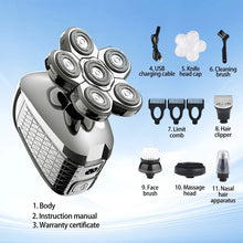 Load image into Gallery viewer, Electric Shaver 6D Floating Cutter Head Base Charging Portable Men Beard Trimmer Clipper Skull Shaver Waterproof Shaving
