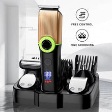 Load image into Gallery viewer, Men Hair Clippers Beard Trimmer Ear and Nose Hair Grooming Kit for Men Precision Dial Ceramic Blade 4 Comb Attachments
