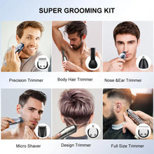 Load image into Gallery viewer, 6-in-1 Hair Trimmer Set for Men Face Body Beard Clipper Wet/Dry Waterproof Electric Hair Cutting Machine Grooming Kit
