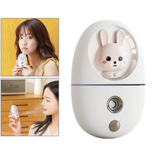 Load image into Gallery viewer, Cartoon 35ML Mini Facial Humidifier Face Nano Mist Sprayer Make Up Skin Moisturizing Hydration Nebulizer Face Steamer USB
