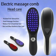 Load image into Gallery viewer, Electric Massage Comb Blue Red Light Vibration Hair Massage Scalp Brush Negative Ion Spray Hair For Growth Massager
